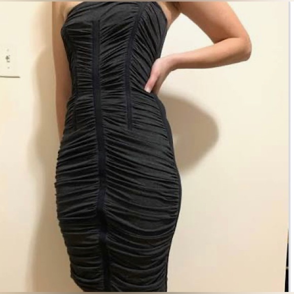 D&G dolce&Gabbana strapless or strap grey roughed dress made in Italy size 40 - Picture 1 of 10